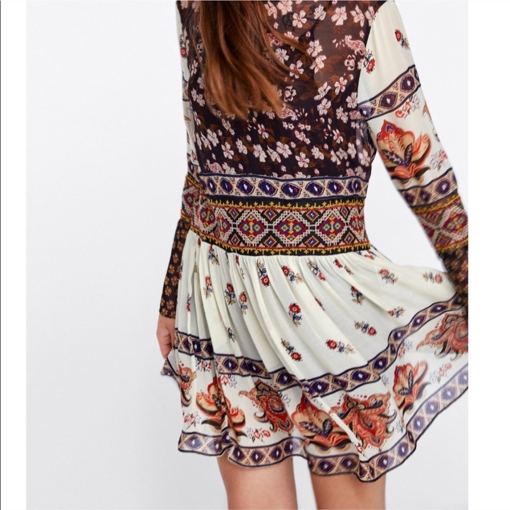 Zara Patchwork Embroidered Dress